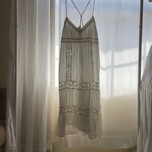 White sleeveless dress with embroidery from American Eagle Outfitters